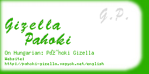 gizella pahoki business card